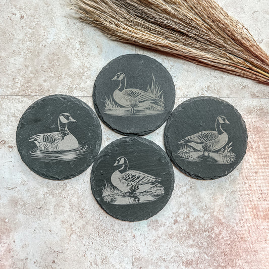 Goose Slate Coasters – Set of 4 Laser Engraved Designs