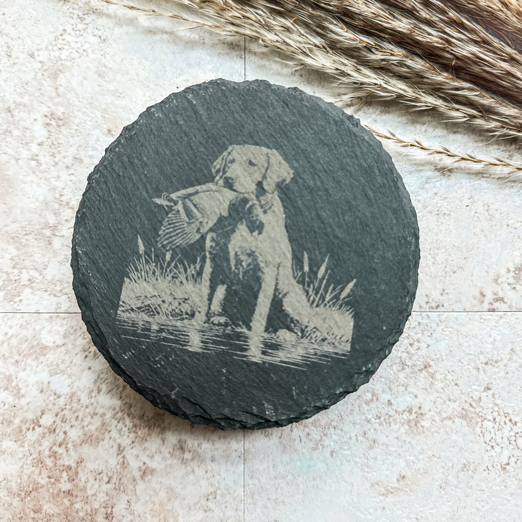 Hunting Dog Slate Coasters – Set of 4 Laser Engraved Designs