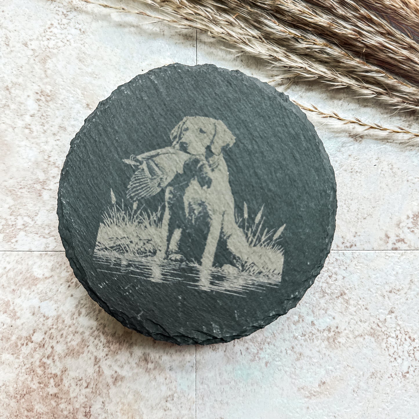 Hunting Dog Slate Coasters – Set of 4 Laser Engraved Designs
