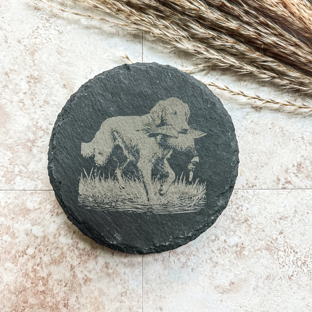 Hunting Dog Slate Coasters – Set of 4 Laser Engraved Designs