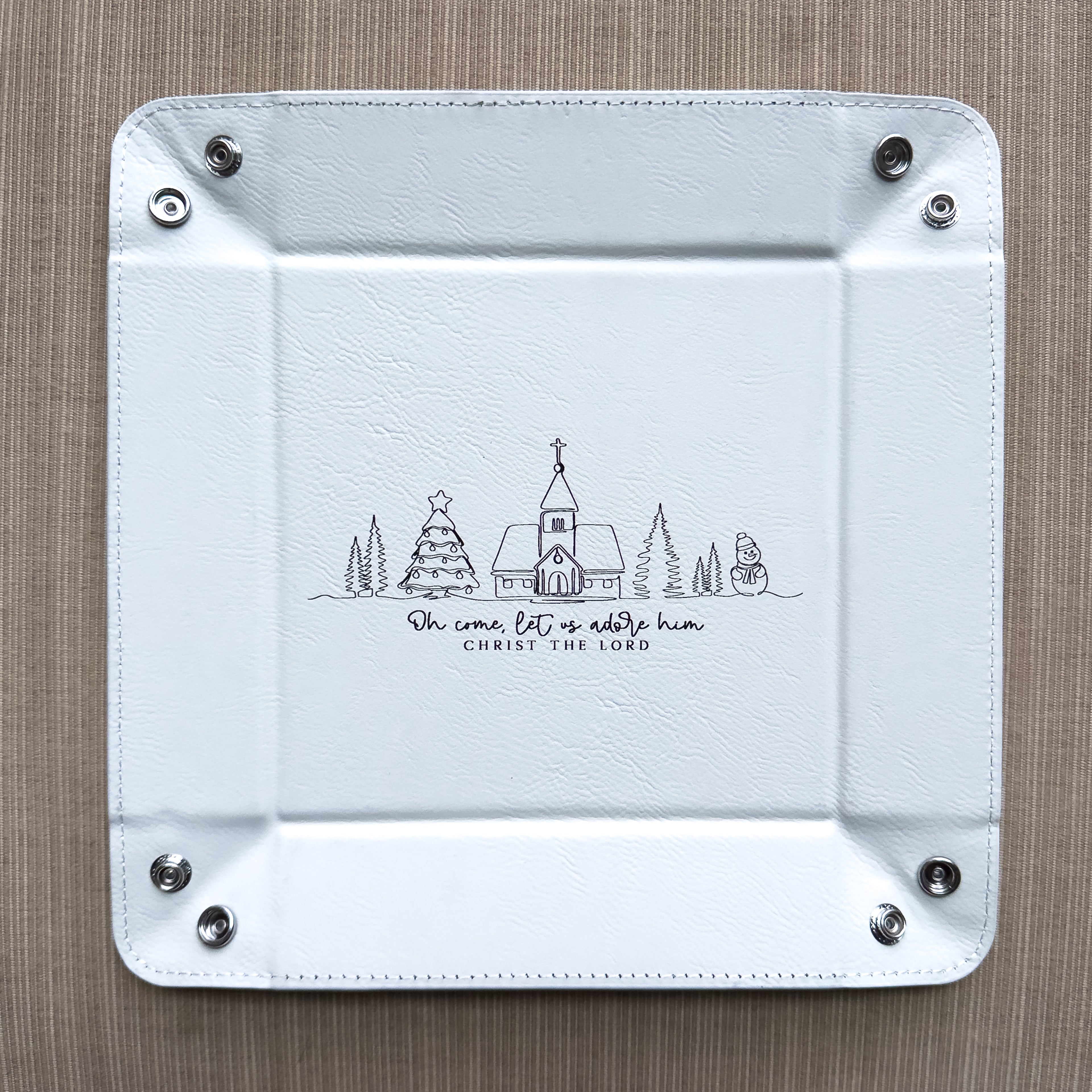 Engraved Christmas Snap Tray – “Oh Come Let Us Adore Him”