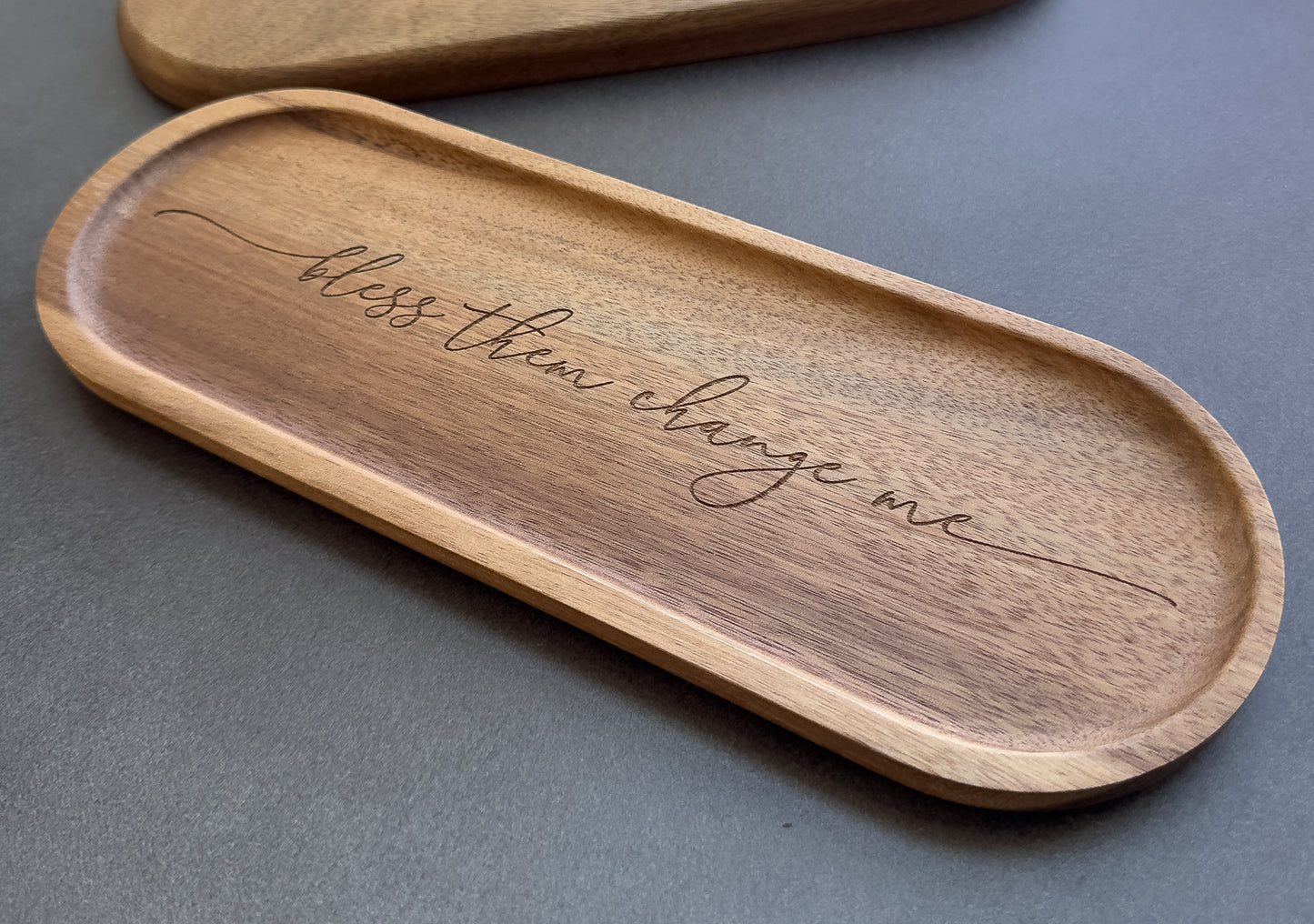 Personalized Wood Catch All Tray | Custom Engraved Valet Tray