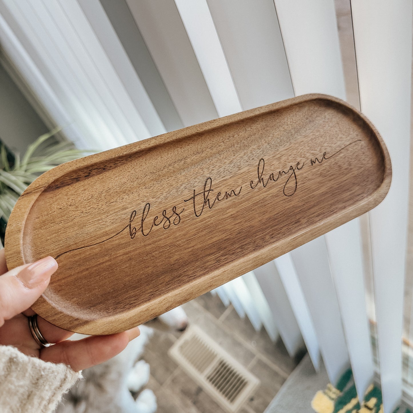 Personalized Wood Catch All Tray | Custom Engraved Valet Tray