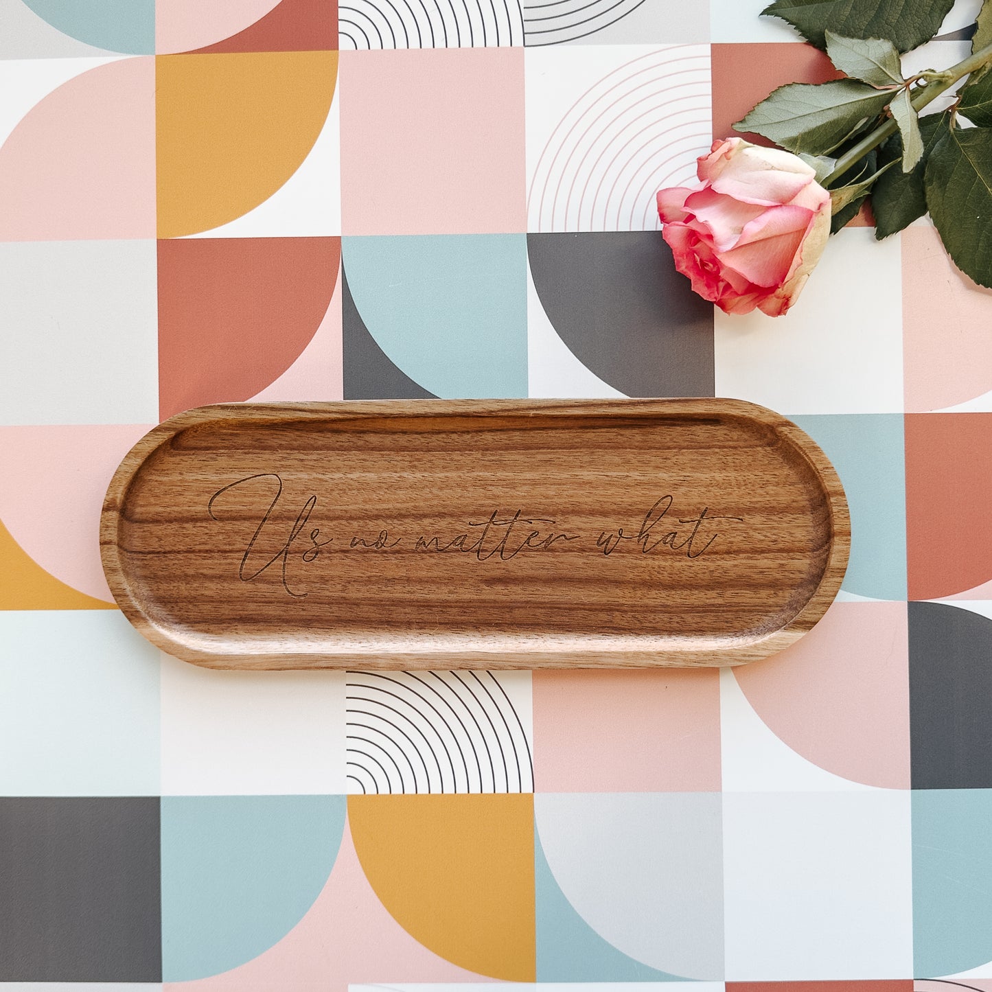 Personalized Wood Catch All Tray | Custom Engraved Valet Tray