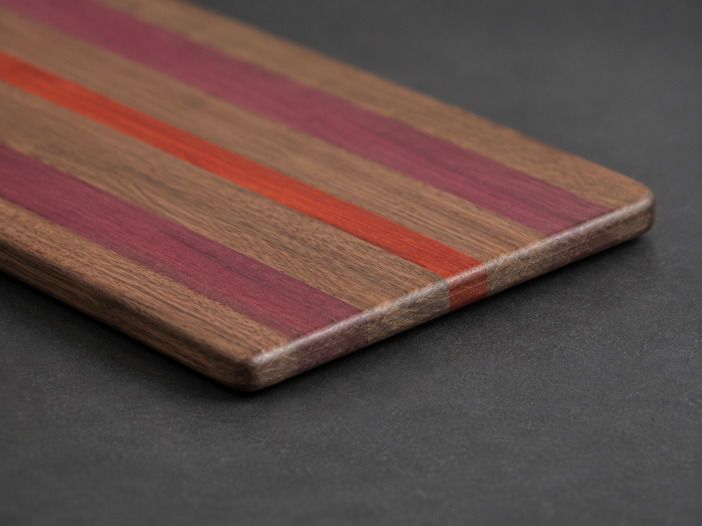Handmade Walnut Padauk Purpleheart Charcuterie Board