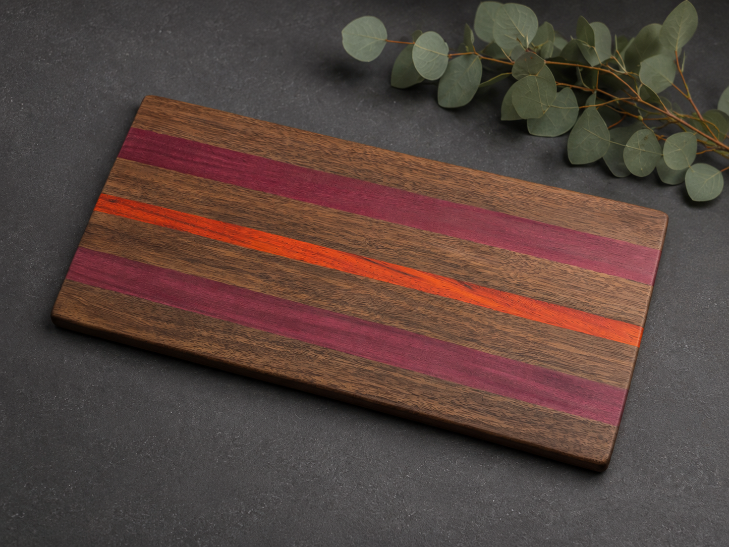 Handmade Walnut Padauk Purpleheart Charcuterie Board