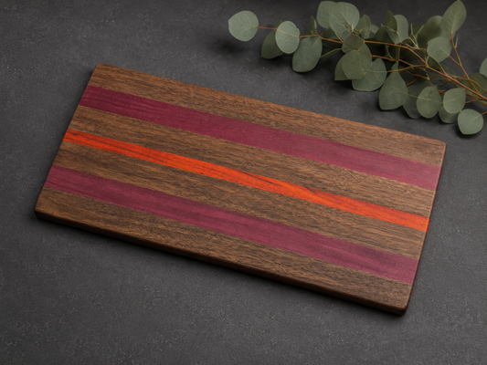 Handmade Walnut Padauk Purpleheart Charcuterie Board
