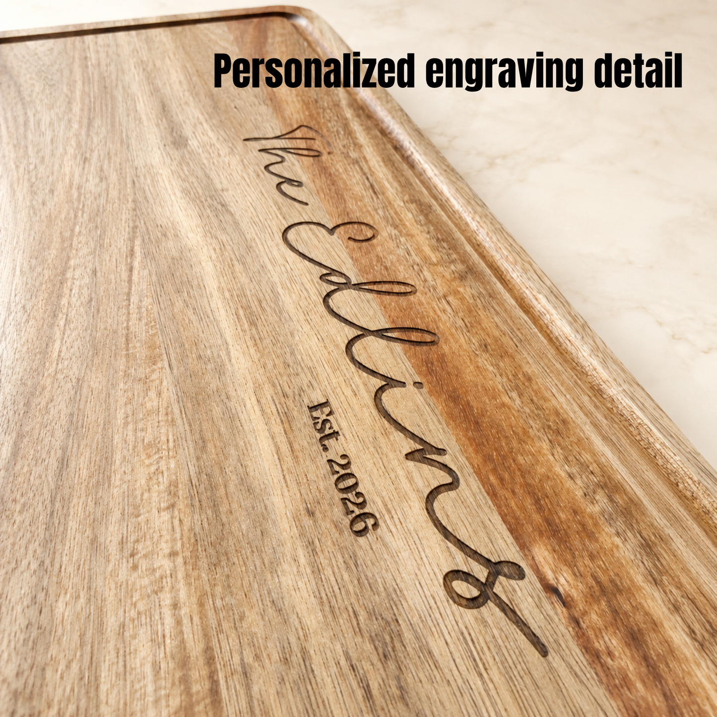 Extra Large Personalized Acacia Cutting Board