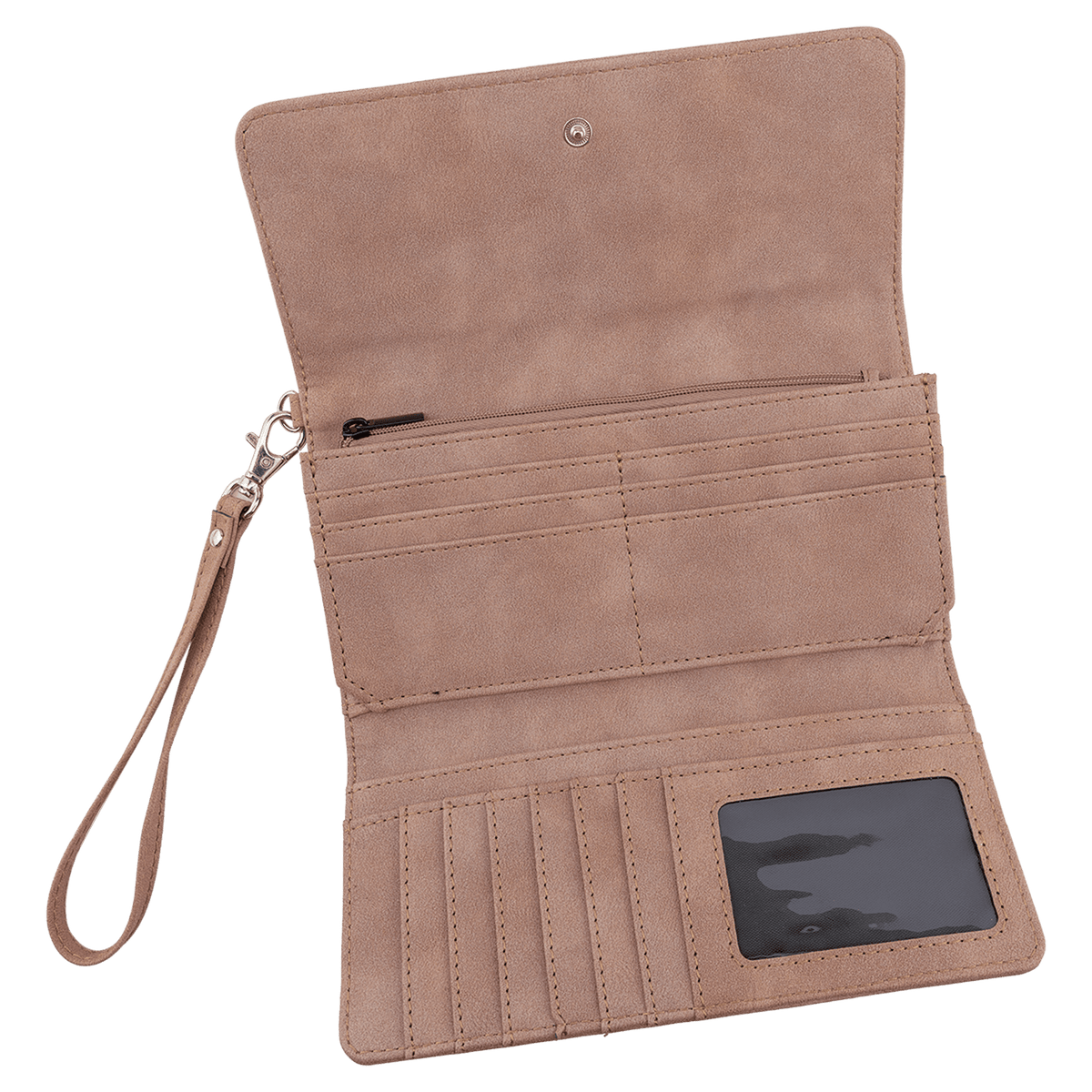 Personalized Leatherette Faith Wallet with Floral Cross Design