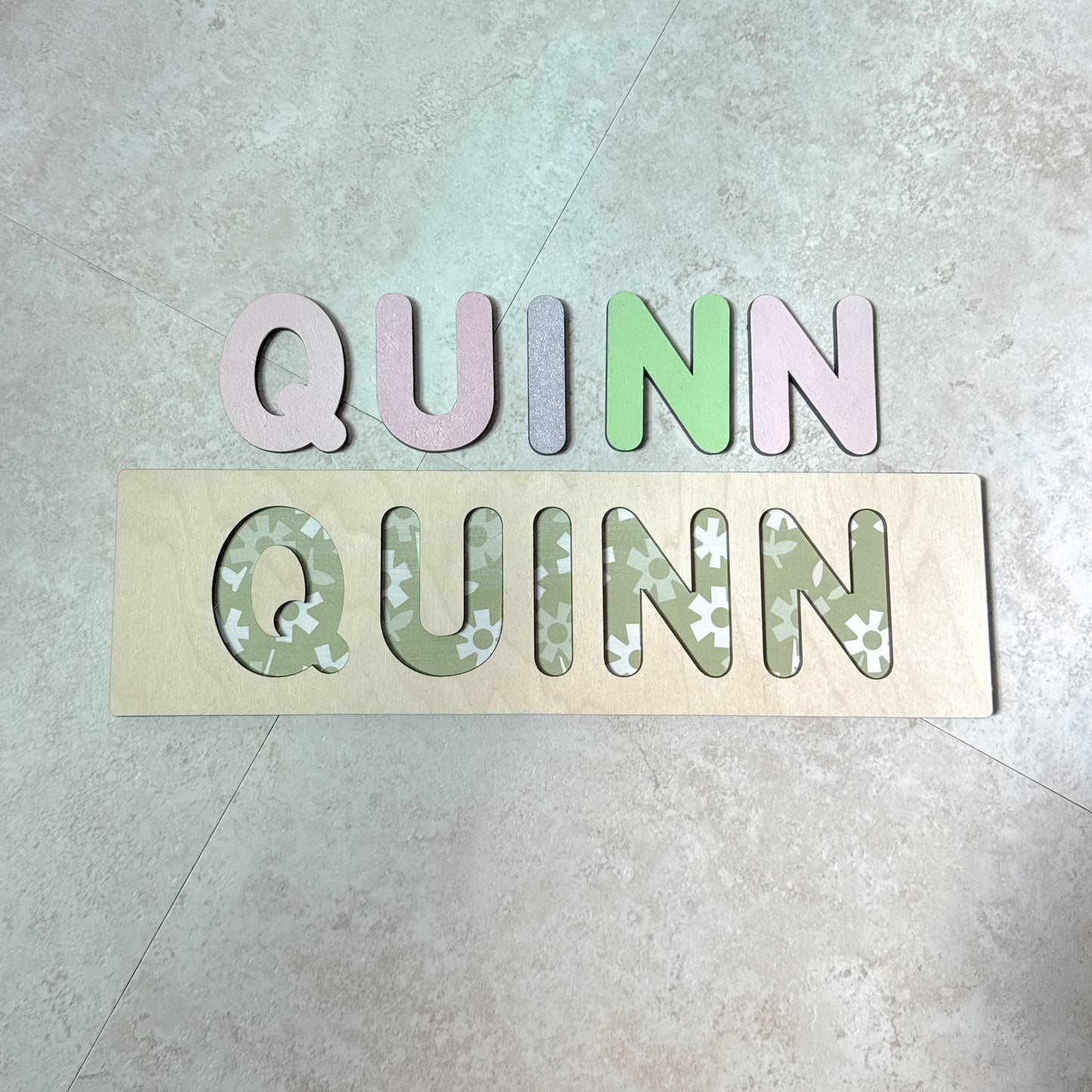 Personalized Wooden Name Puzzle – Custom Baby Gift for First Birthday, Nursery Decor