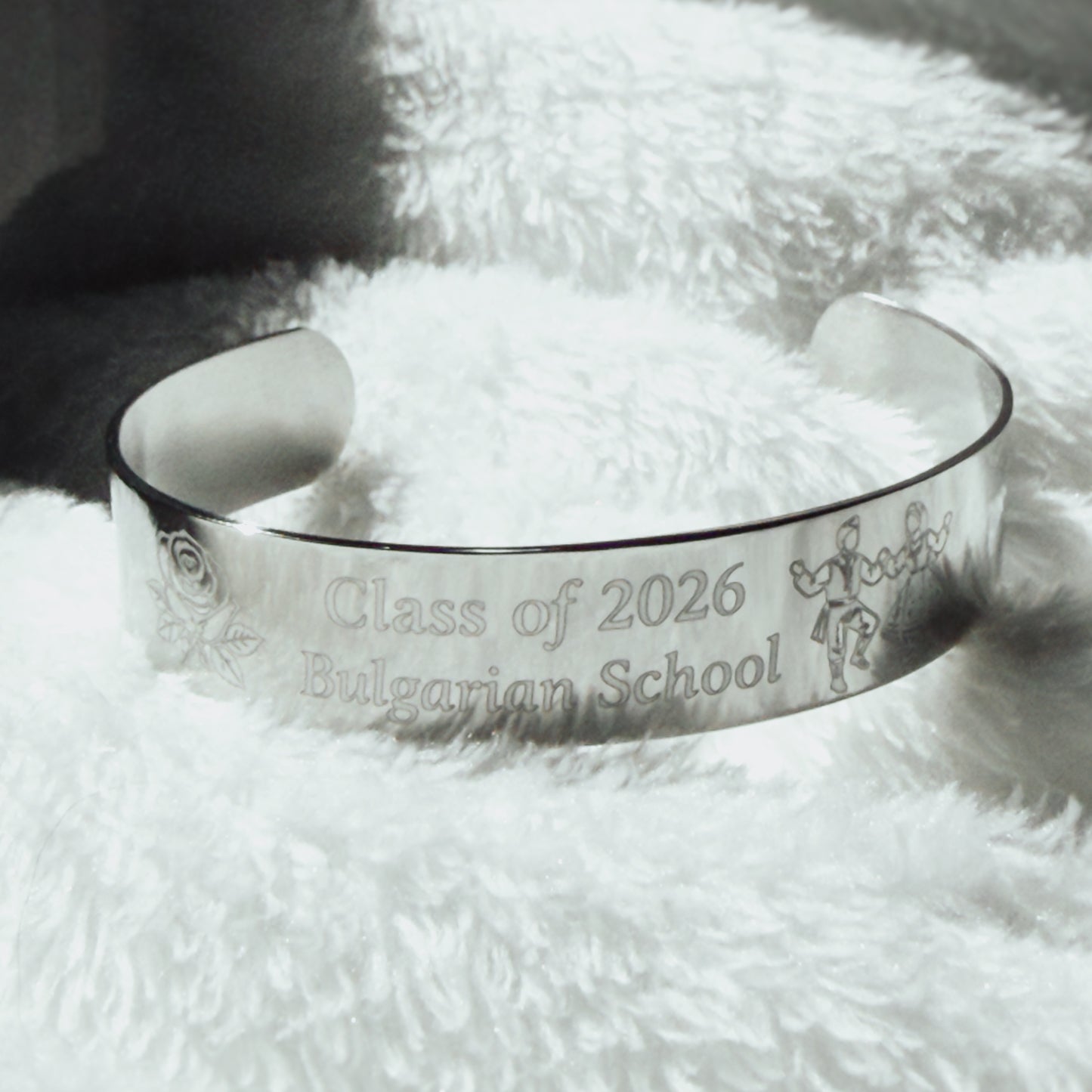 Engraved Handwriting Stainless Steel Cuff Bracelet – Custom Signature Keepsake