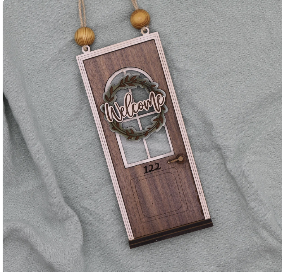 Custom Tiny Door Ornament | Personalized Address Welcome Decor
