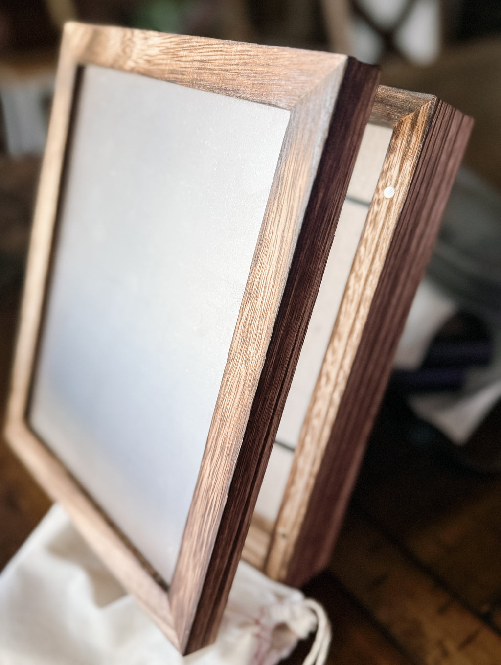 Rustic Affirmation Shadow Box with 10 Engraved Cards