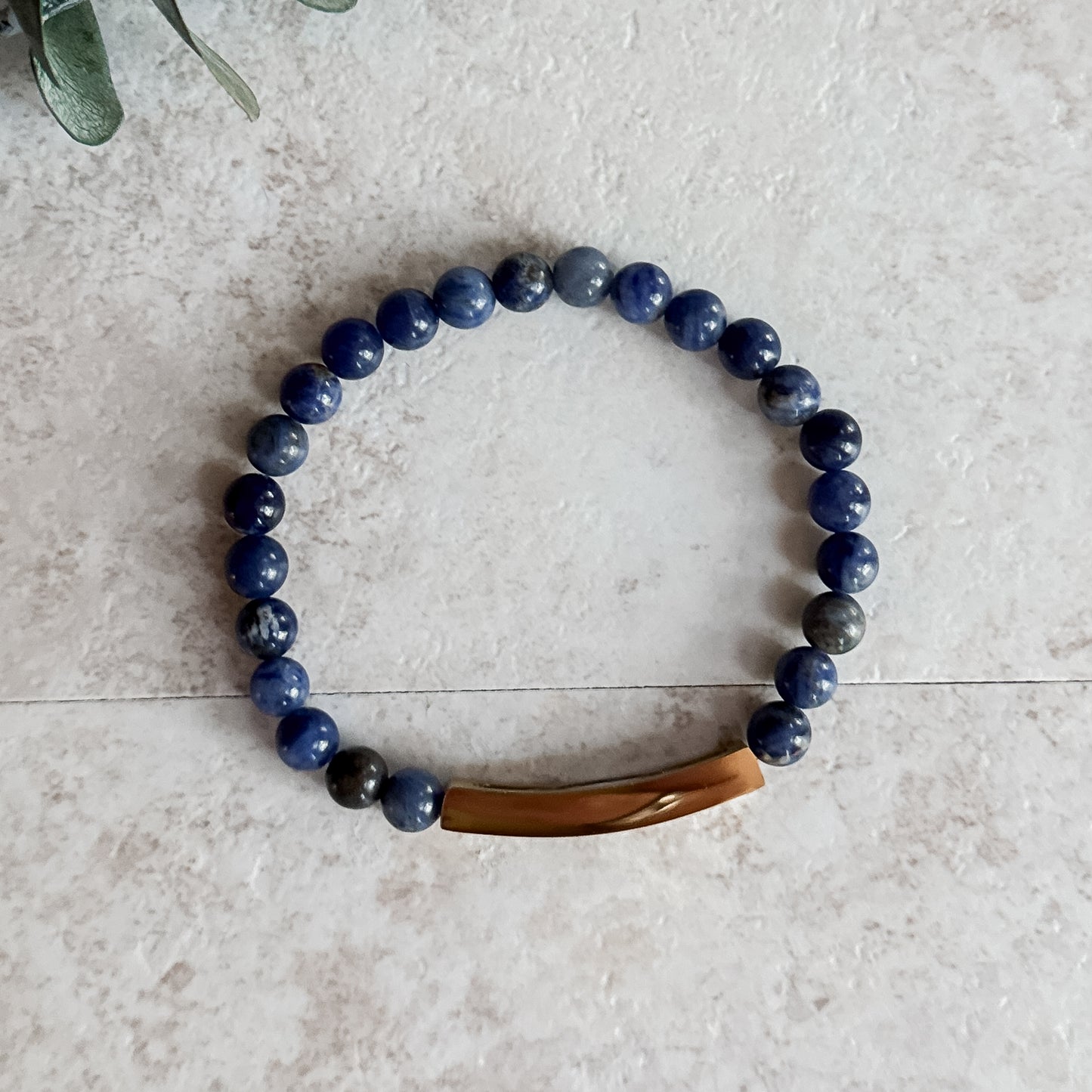 Sodalite Truth Bracelet | 18K Gold Engraved “Live it. Speak it.”