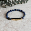 Sodalite Truth Bracelet | 18K Gold Engraved “Live it. Speak it.”