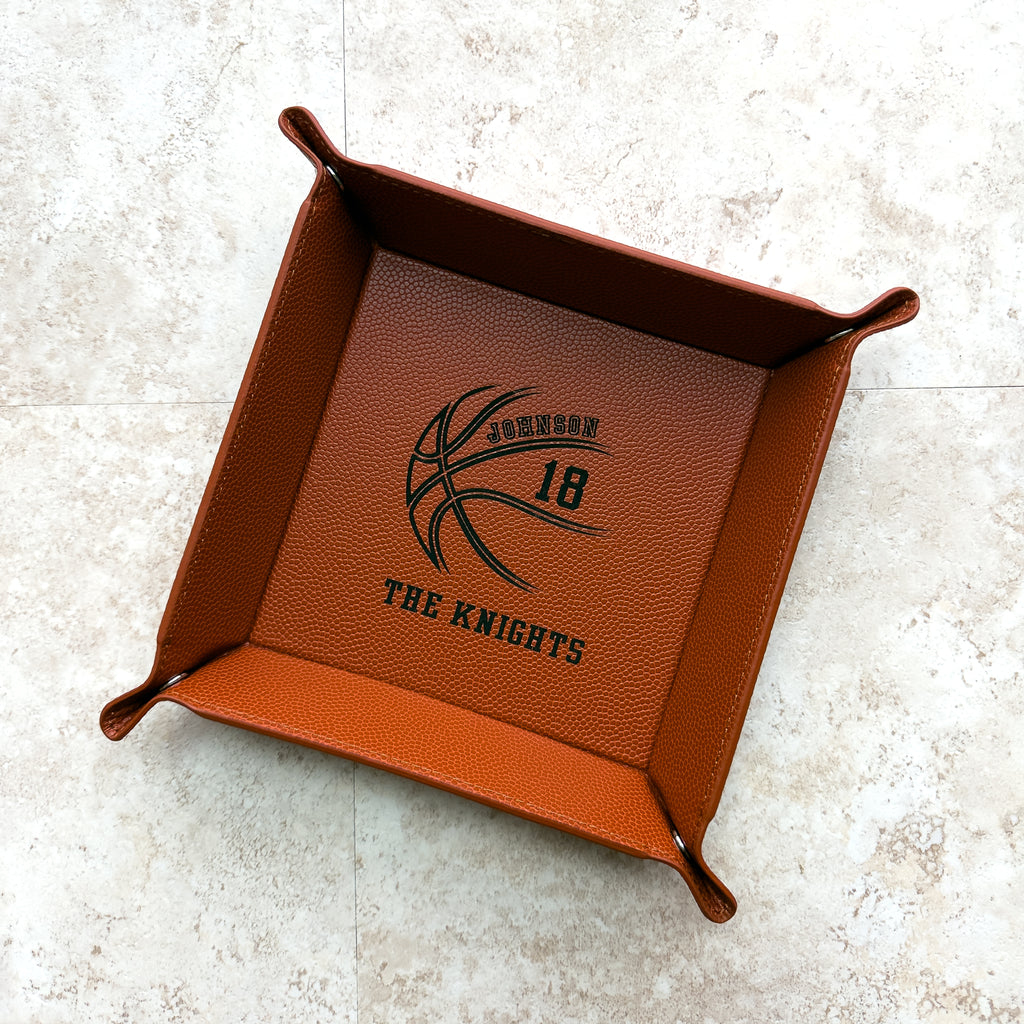 Personalized Basketball Valet Tray – Custom Name/Number/Team