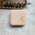Personalized Travel Jewelry Box – Compact PU Leather Organizer with Mirror | Pink Monogrammed Jewelry Case