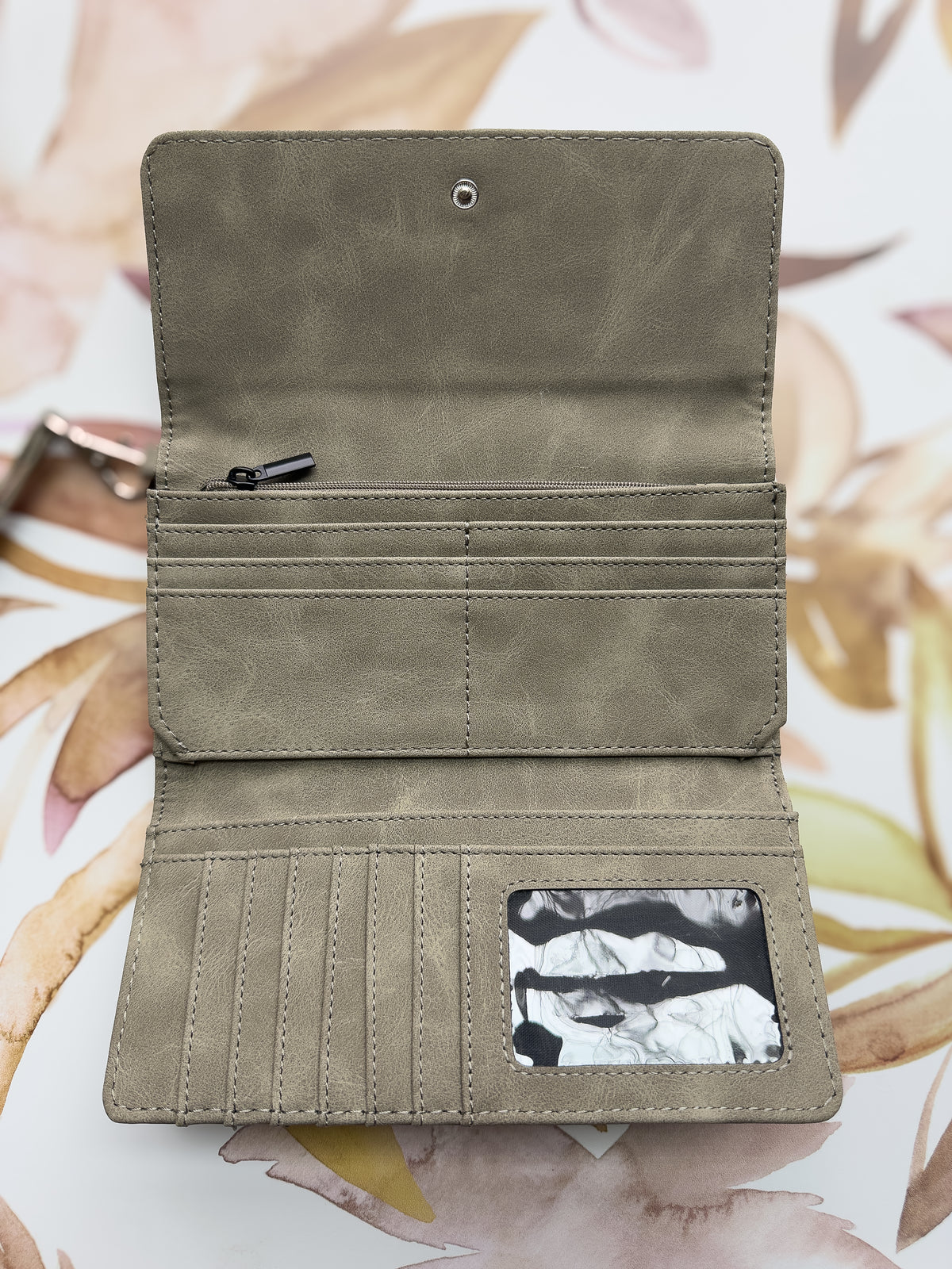 Leatherette Faith Wallet with Dandelion Design