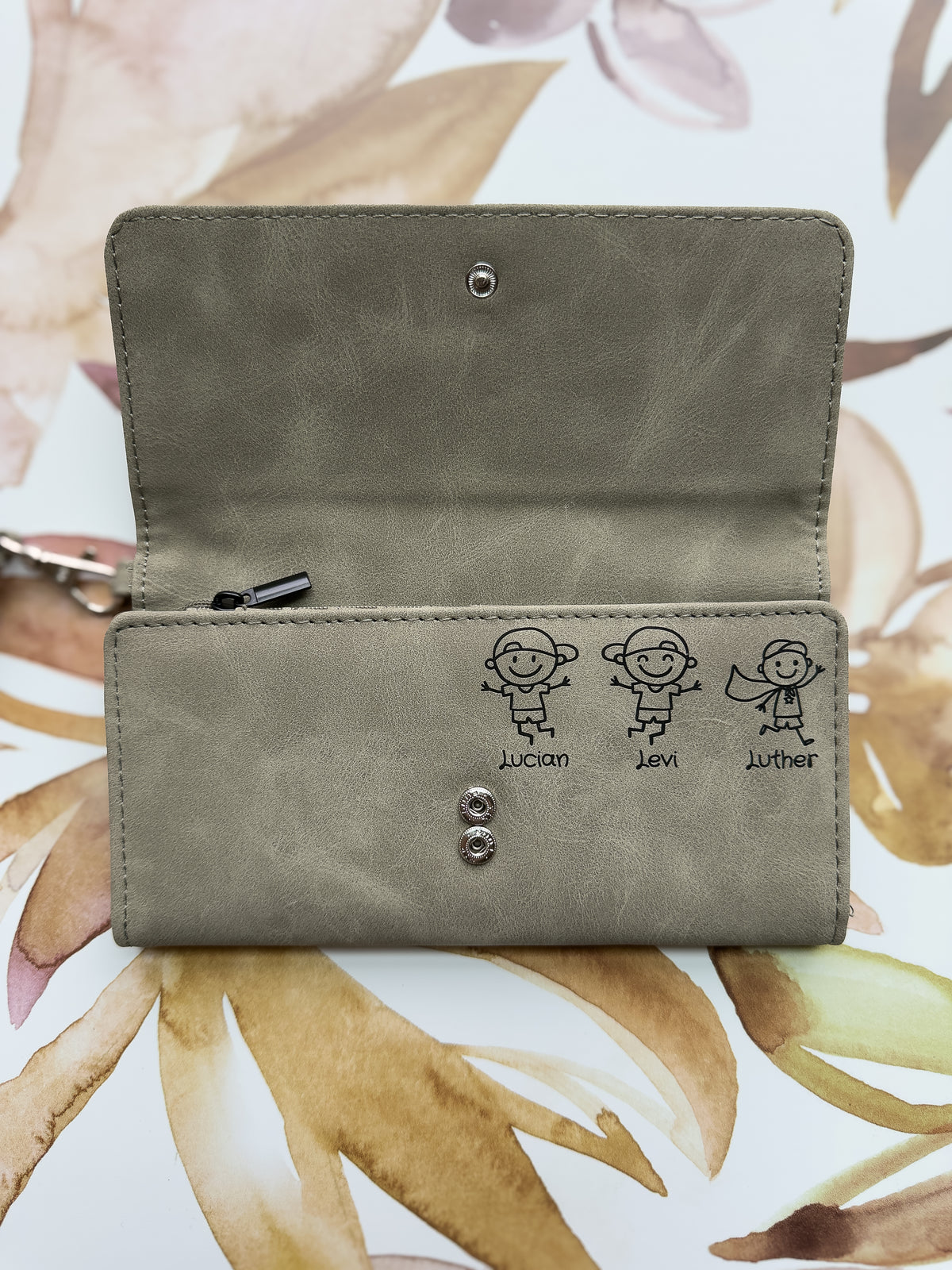 Leatherette Faith Wallet with Dandelion Design