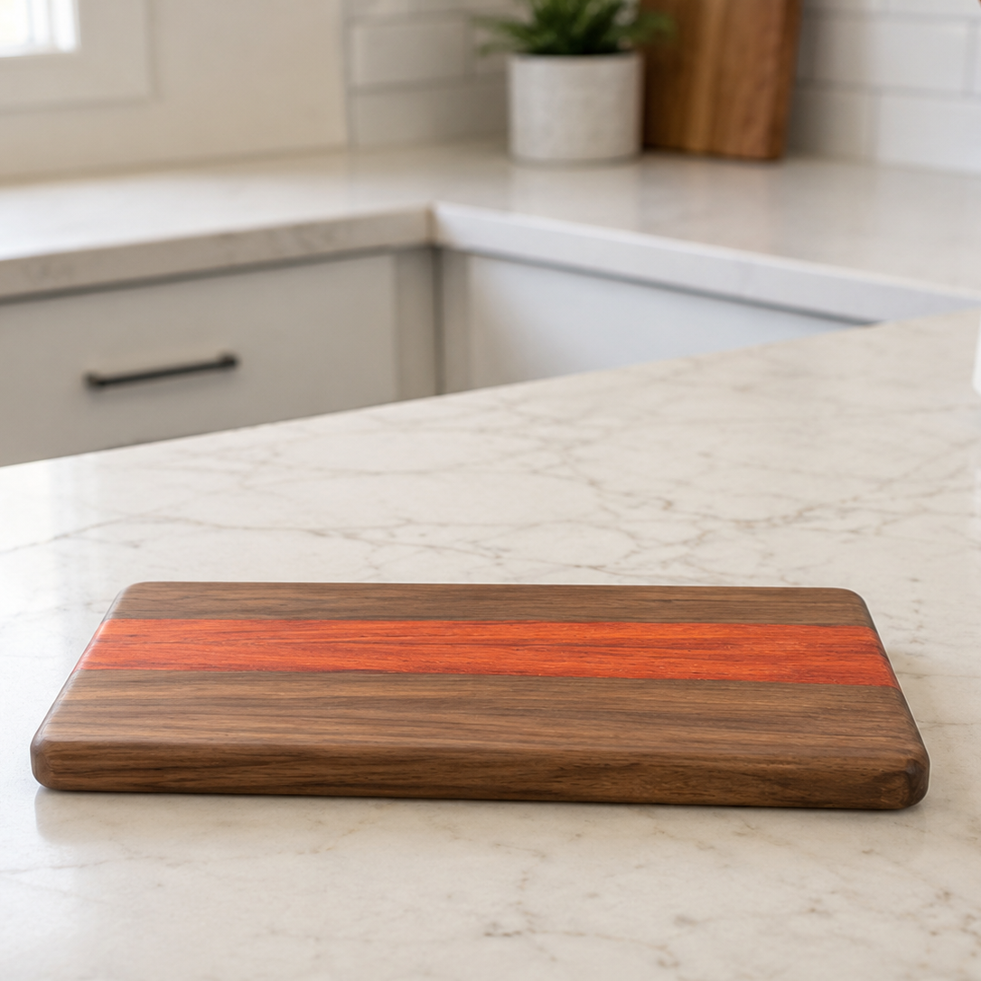 Handmade Walnut & Padauk Cheese Board | Small Serving Board