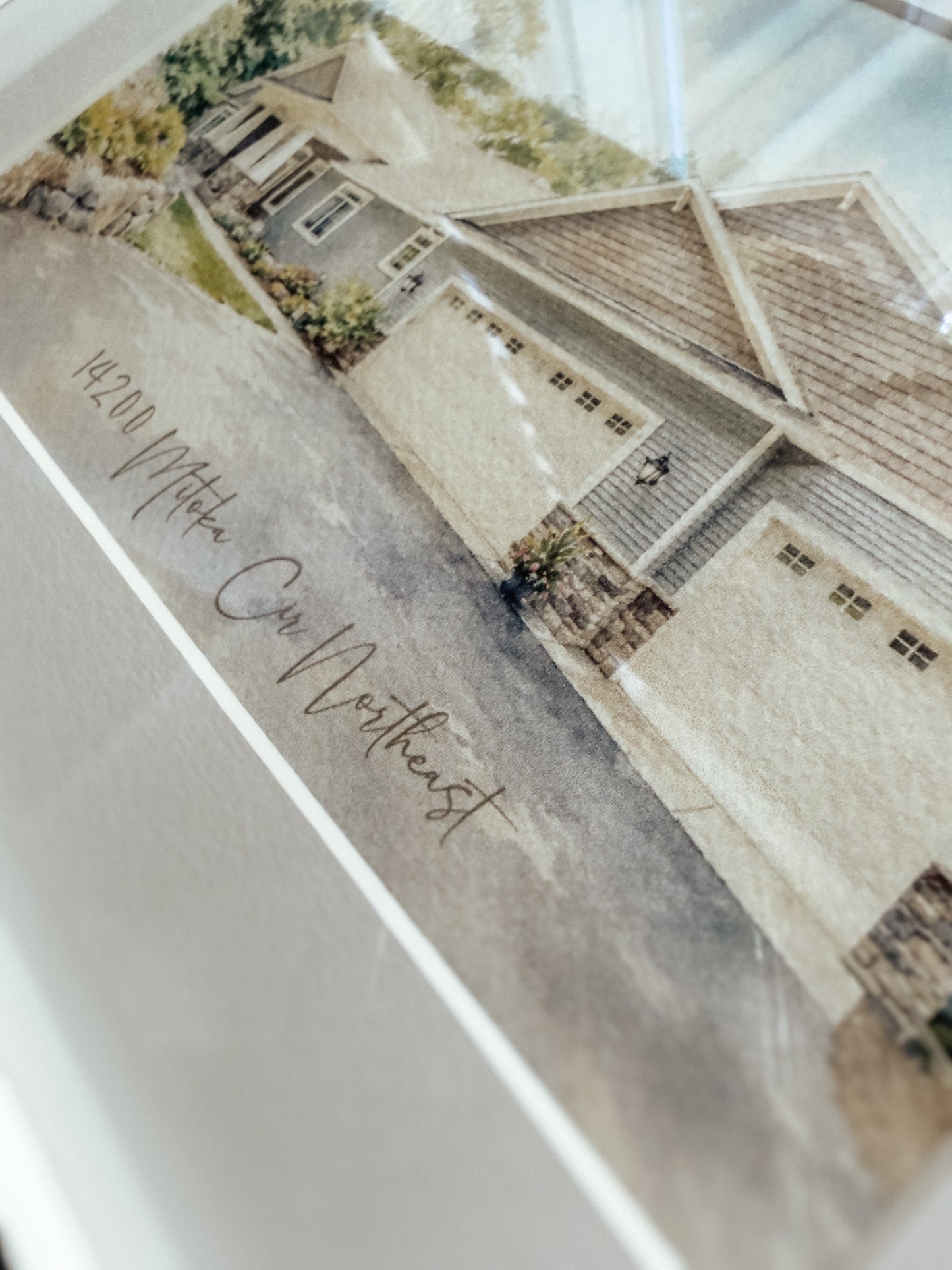 Personalized Watercolor Home Portrait | Framed House Illustration Gift