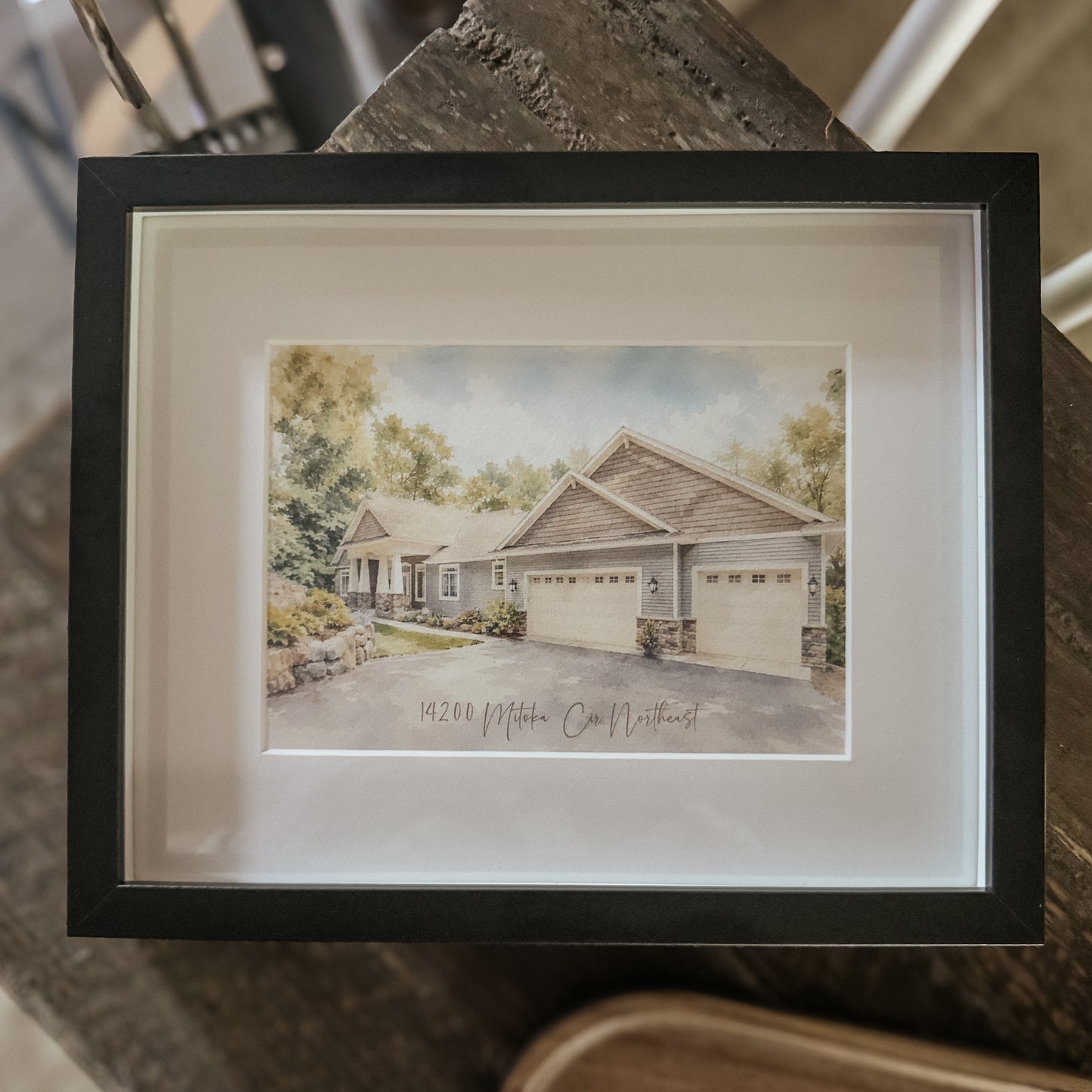 Personalized Watercolor Home Portrait | Framed House Illustration Gift