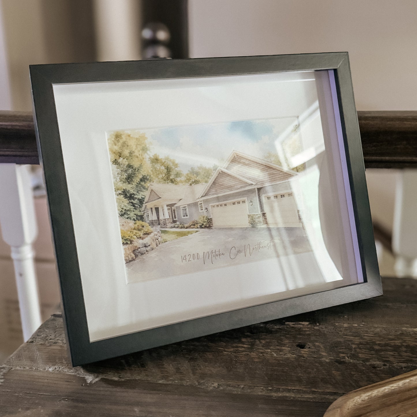 Personalized Watercolor Home Portrait | Framed House Illustration Gift