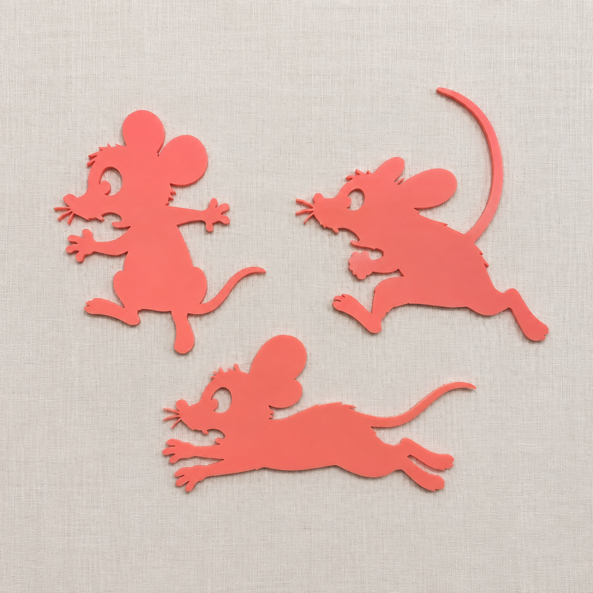 Playful Mouse Wall Decor Set of 3 Multiple Colors