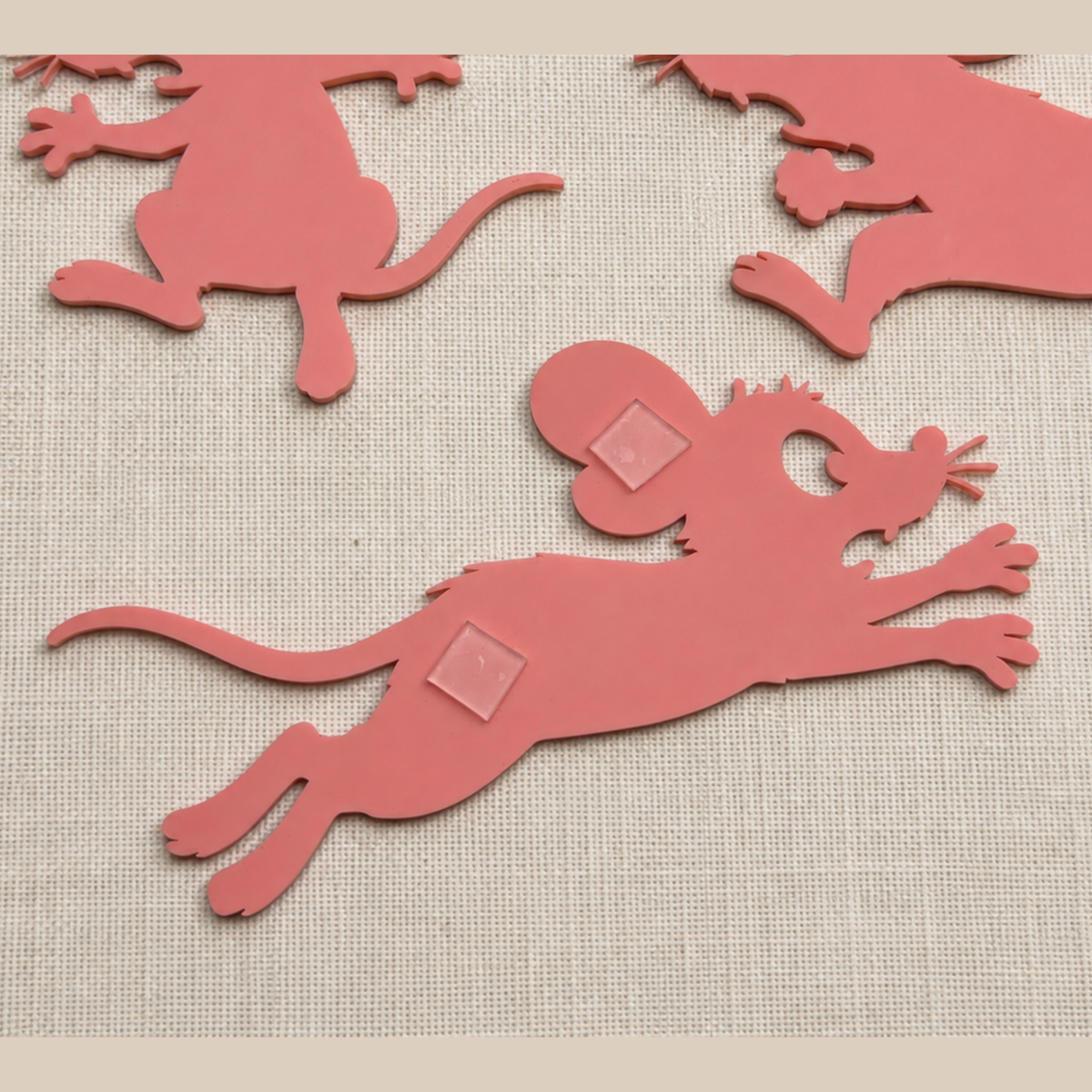 Playful Mouse Wall Decor Set of 3 Multiple Colors