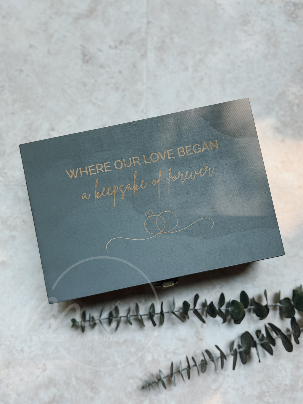 Wedding Keepsake Box & Coaster Gift Set – Personalized Rustic Bundle