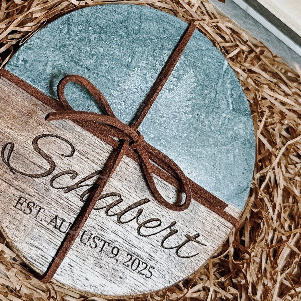 Wedding Keepsake Box & Coaster Gift Set – Personalized Rustic Bundle