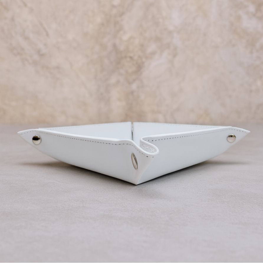 Personalized “The Start of Forever” Tray – Custom Engraved White Leatherette Wedding Gift or First Christmas Keepsake