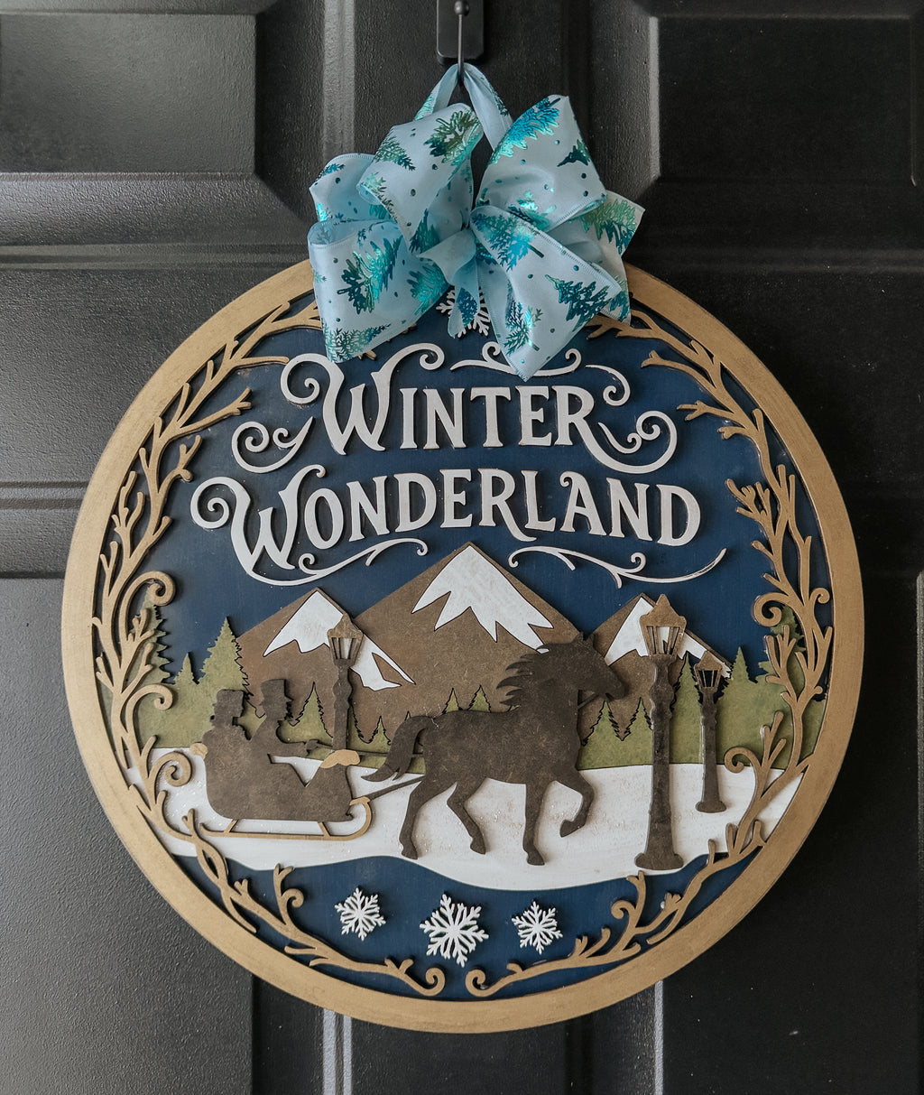 Winter Wonderland 16” Hand Painted 3D Wooden Sign