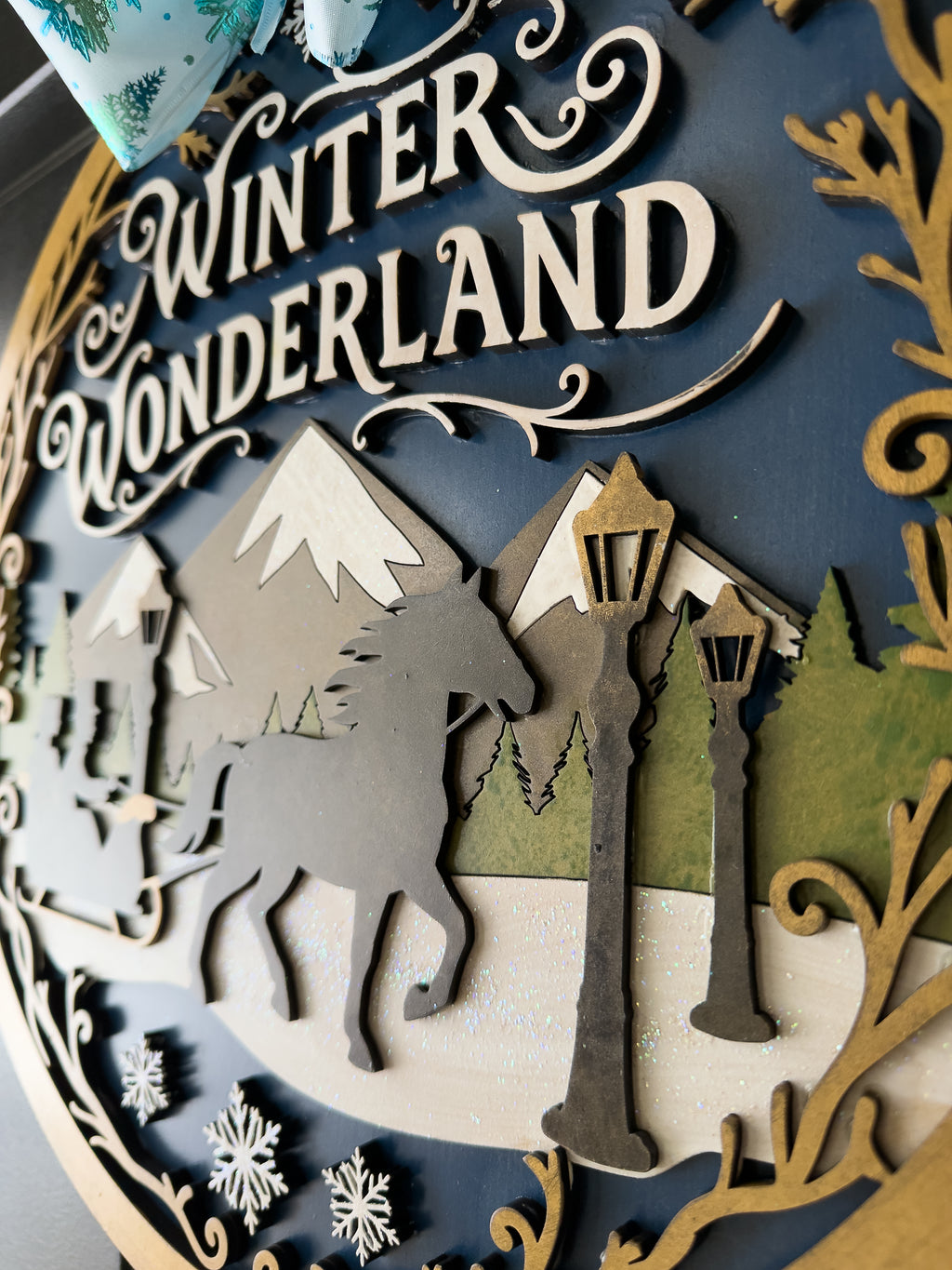 Winter Wonderland 16” Hand Painted 3D Wooden Sign