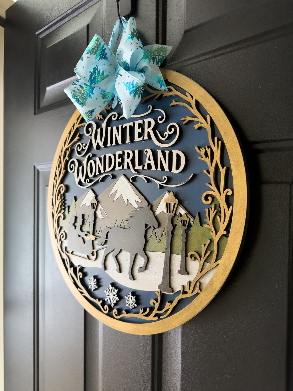 Winter Wonderland 16” Hand Painted 3D Wooden Sign