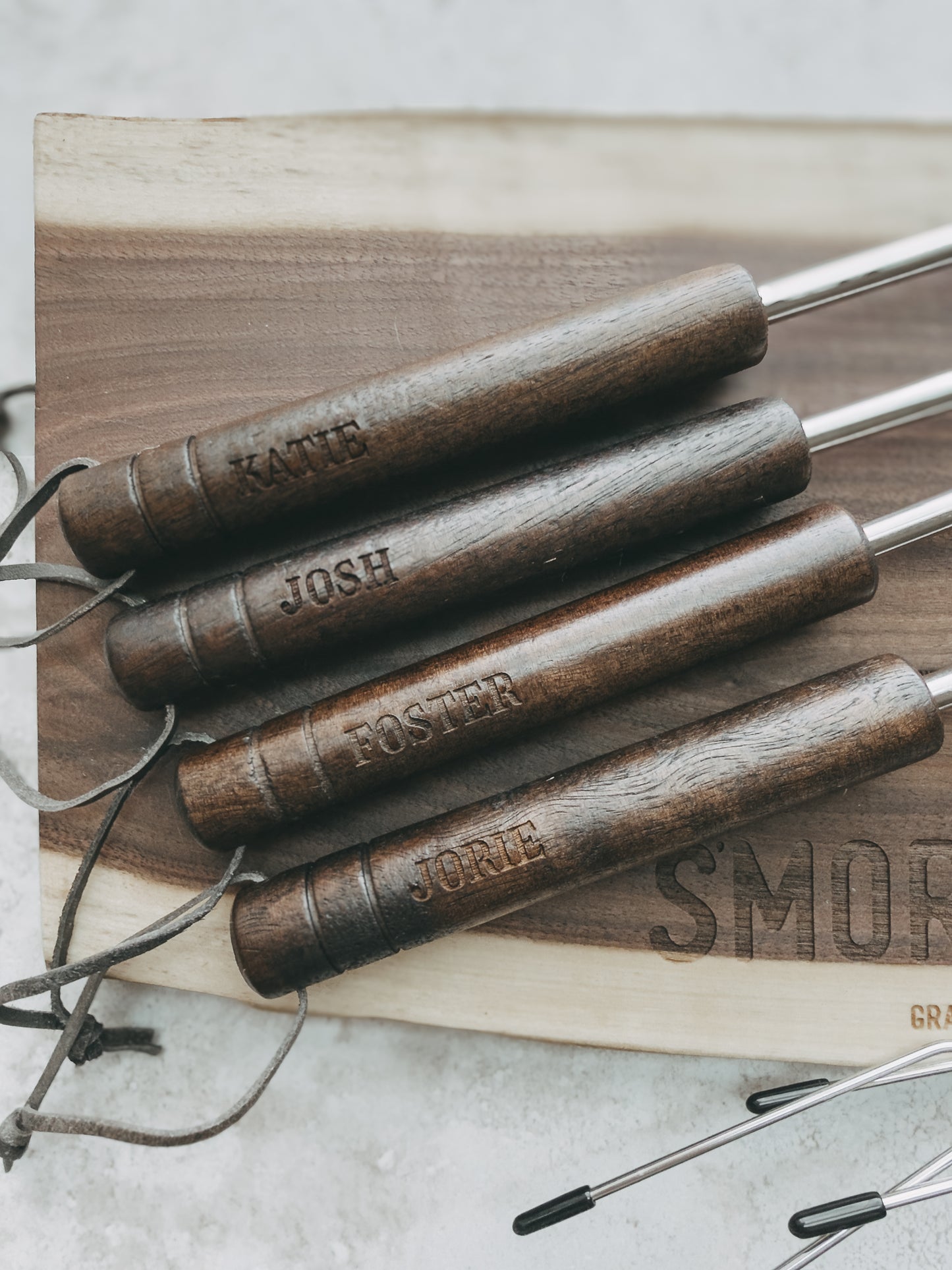 Personalized S’mores Station Set | Custom Family Name & Skewers