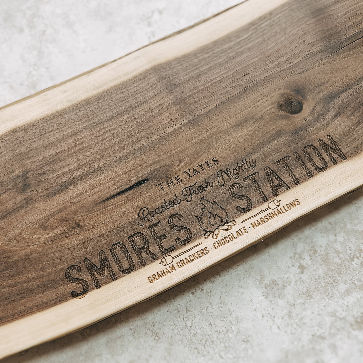 Personalized S’mores Station Set | Custom Family Name & Skewers