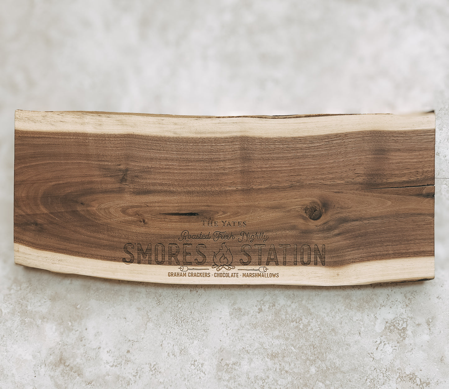 Personalized S’mores Station Set | Custom Family Name & Skewers