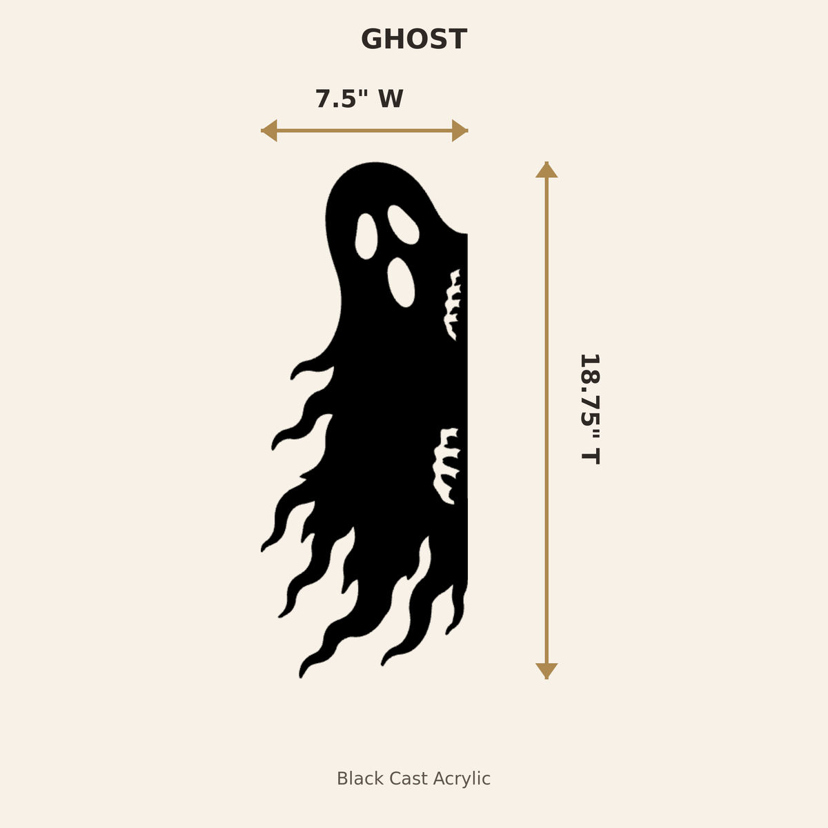 Halloween Acrylic Window Silhouettes – Witch, Ghost & Skeleton Set