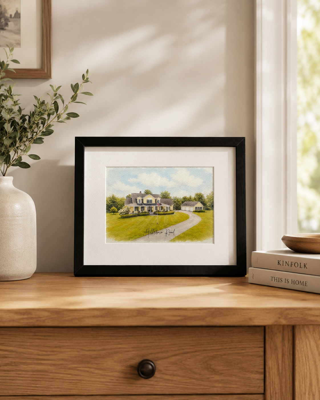 Realtor Closing Gift | Personalized Watercolor Home Portrait – Framed House Illustration