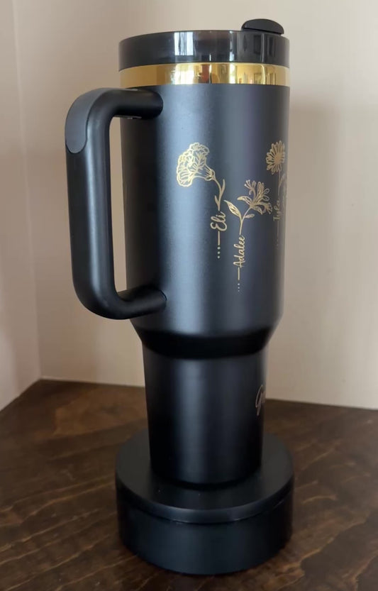 Grandma’s Garden Tumbler | Personalized Birth Flower Name Cup