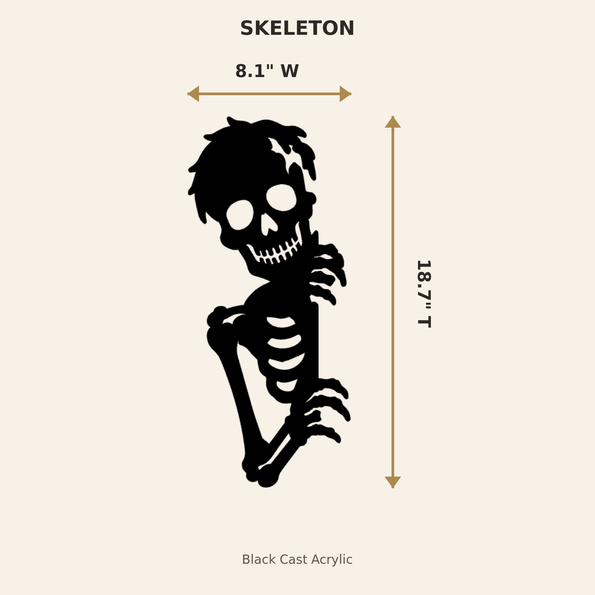 Halloween Acrylic Window Silhouettes – Witch, Ghost & Skeleton Set