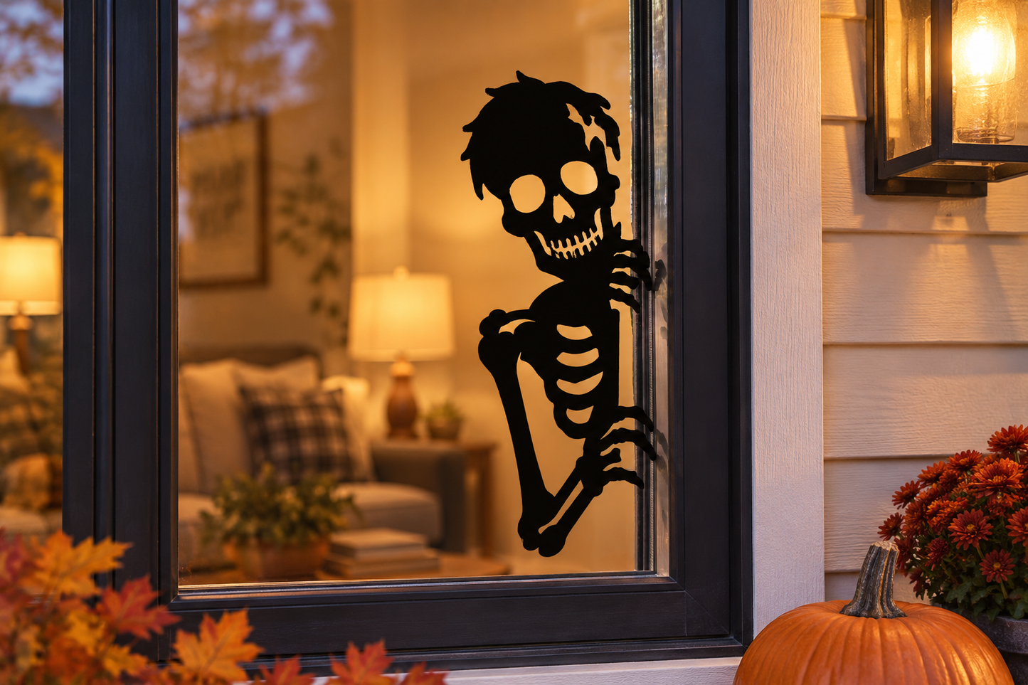 Halloween Acrylic Window Silhouettes – Witch, Ghost & Skeleton Set