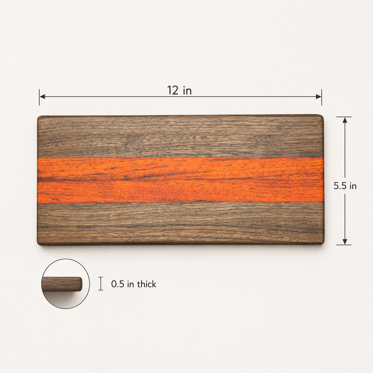 Handmade Walnut & Padauk Cheese Board | Small Serving Board