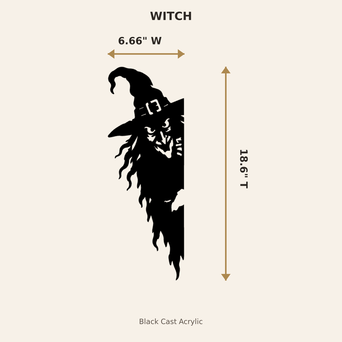 Halloween Acrylic Window Silhouettes – Witch, Ghost & Skeleton Set