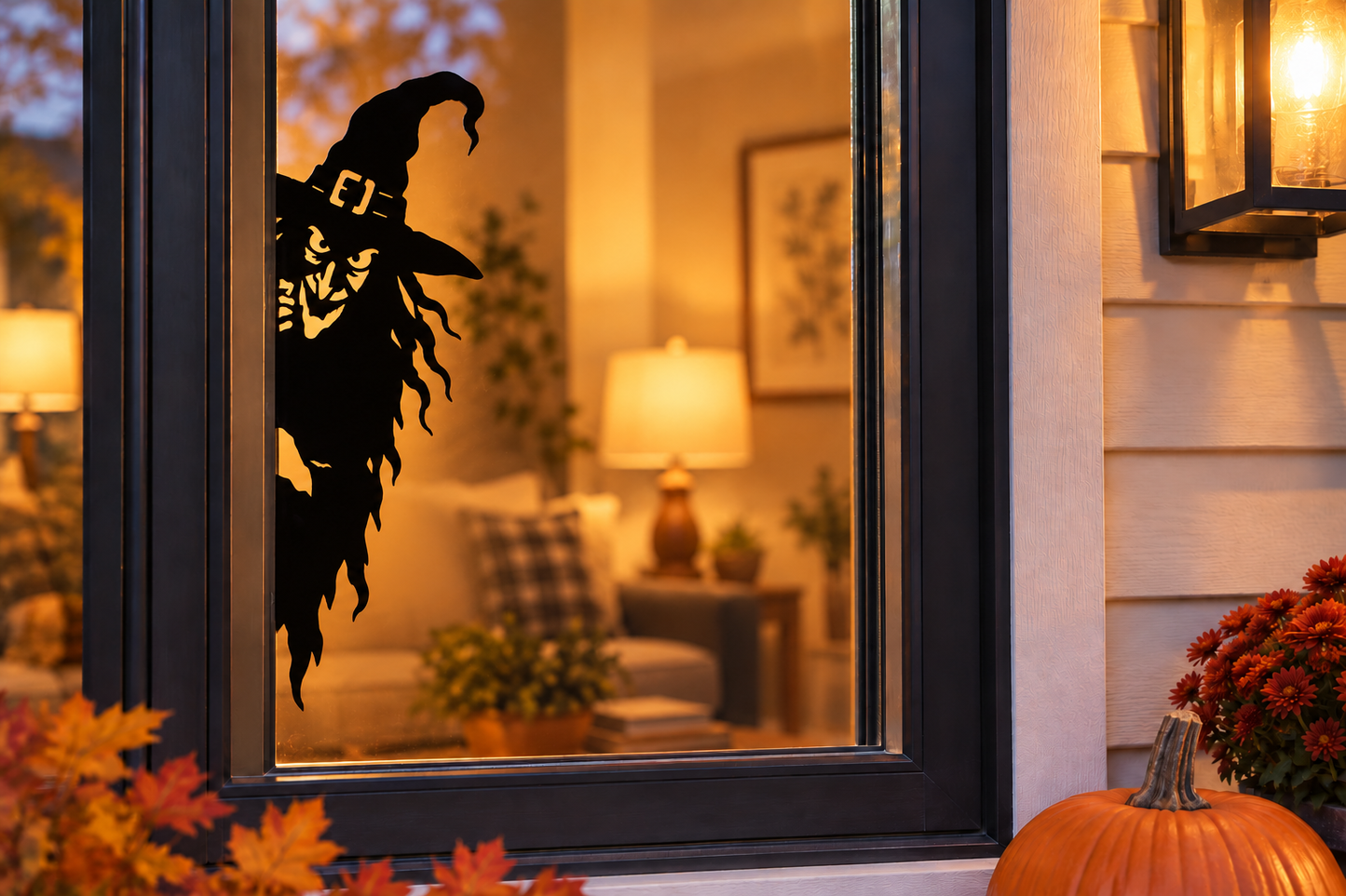Halloween Acrylic Window Silhouettes – Witch, Ghost & Skeleton Set